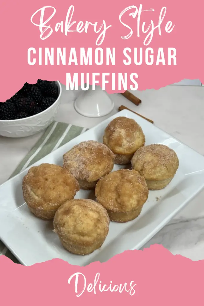 Bakery style French breakfast muffins rolled in cinnamon sugar.