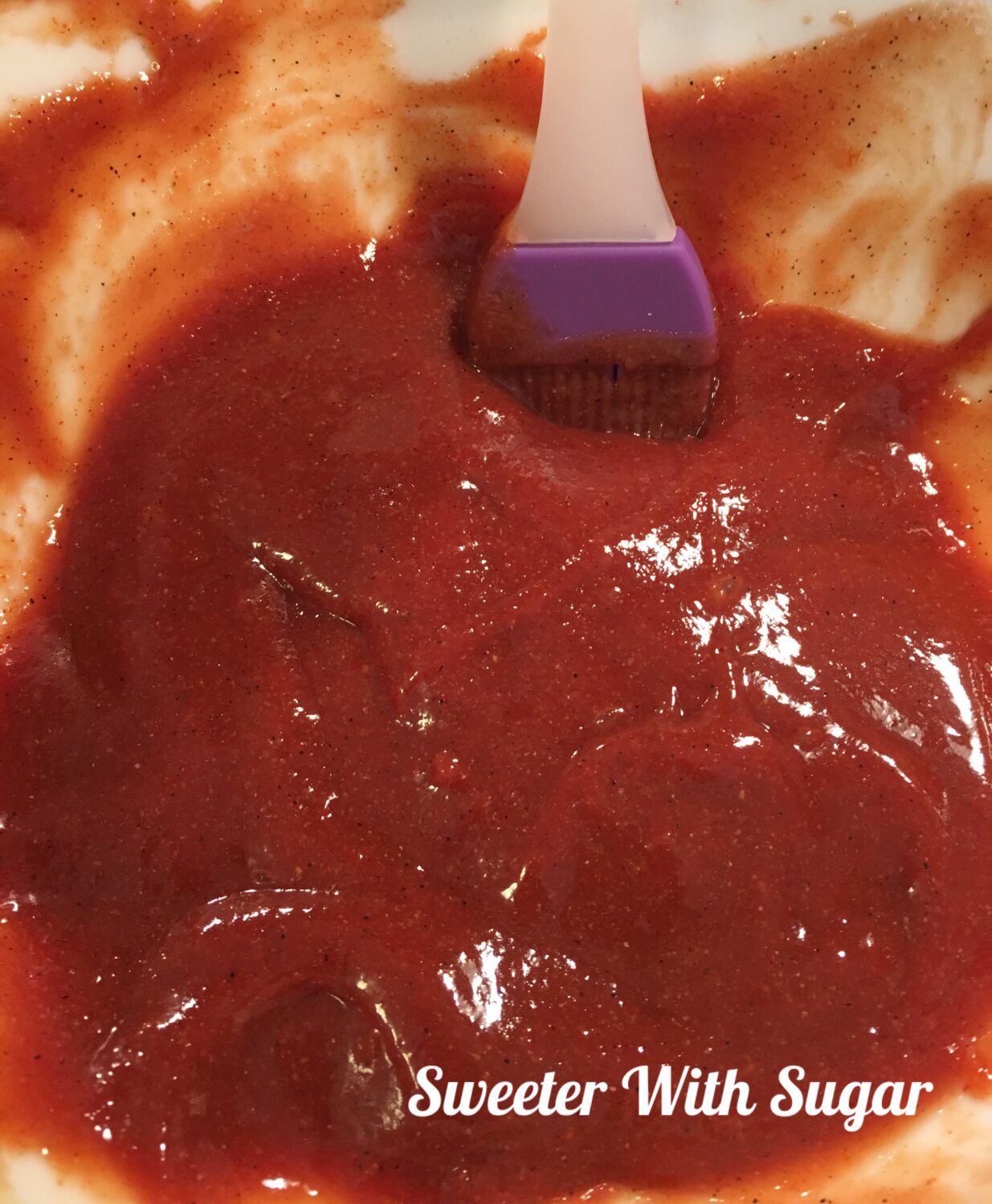 Homemade Barbecue Sauce | Sweeter With. Sugar | A simple and delicious homemade barbecue sauce. Sauces, Barbecue Sauce, Homemade, Simple, #BarbecueSauce #Homemade #SauceRecipes