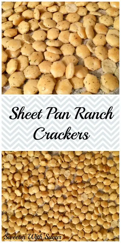Sheet Pan Ranch Crackers | Sweeter With Sugar | Snacks, Easy Snack Recipes, Cracker Recipes, Ranch, Crackers, #snacks #crackers #ranch #easysnackideas