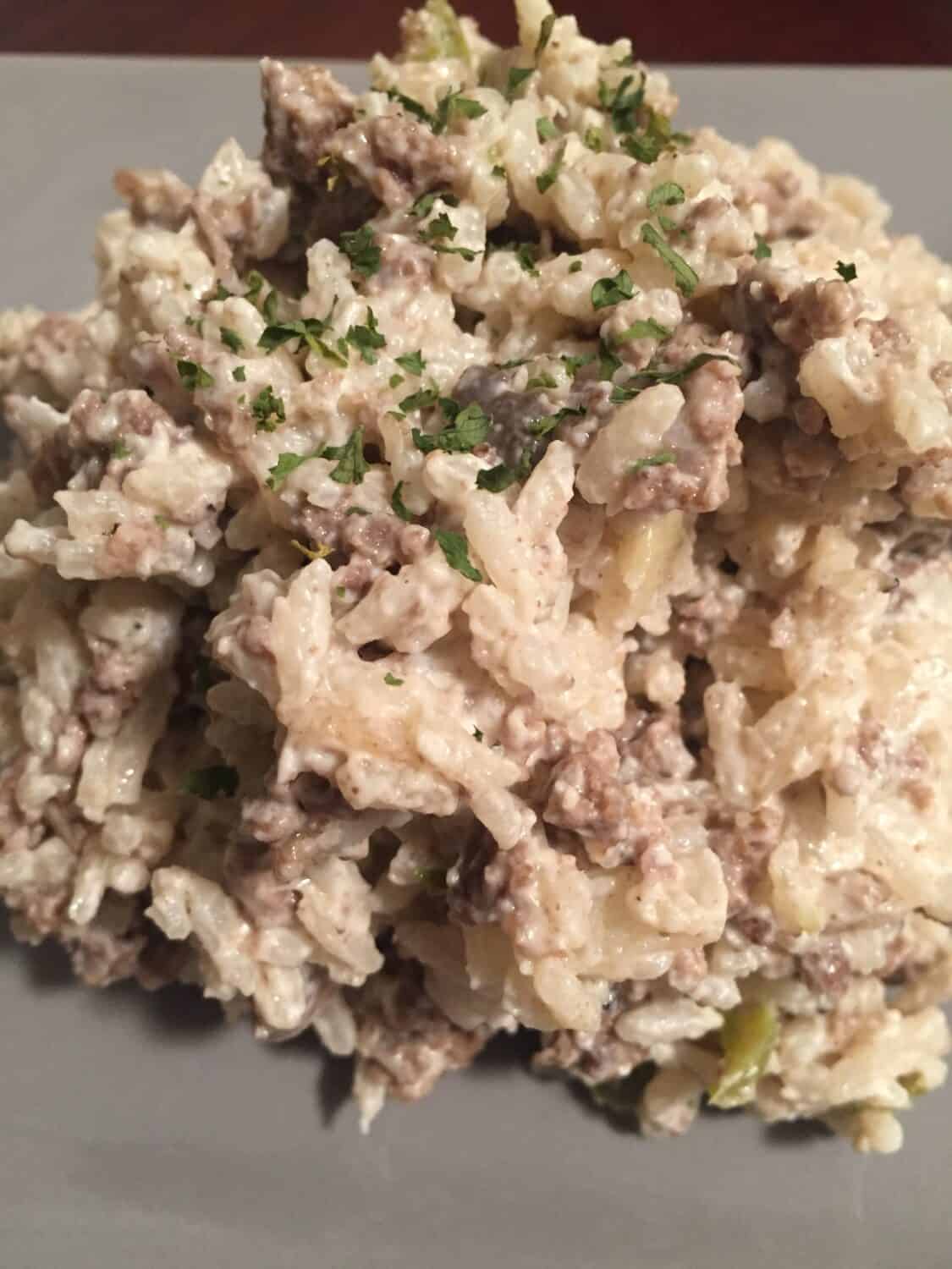 One Pan Beefy Rice Skillet