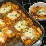 Three Cheese Tortellini Casserole is an easy dinner recipe with beef, cheese tortellini pasta and more yummy ingredients. This easy casserole is a delicious comfort food recipe. #Tortellini #ThreeCheese #Casseroles #EasyDinners #Beef #Italianfood