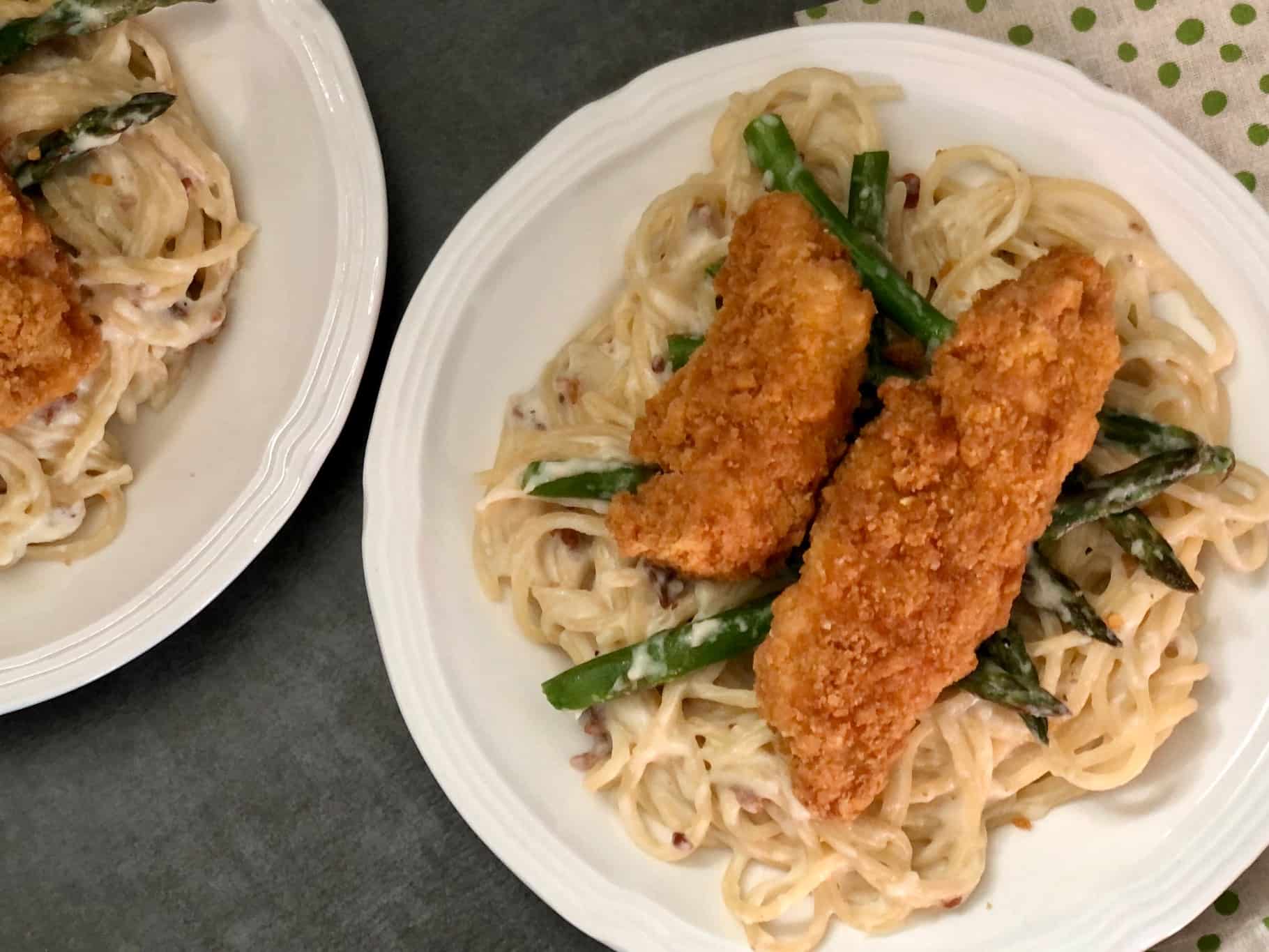Chicken Bacon Asparagus Carbonara Sweeter With Sugar