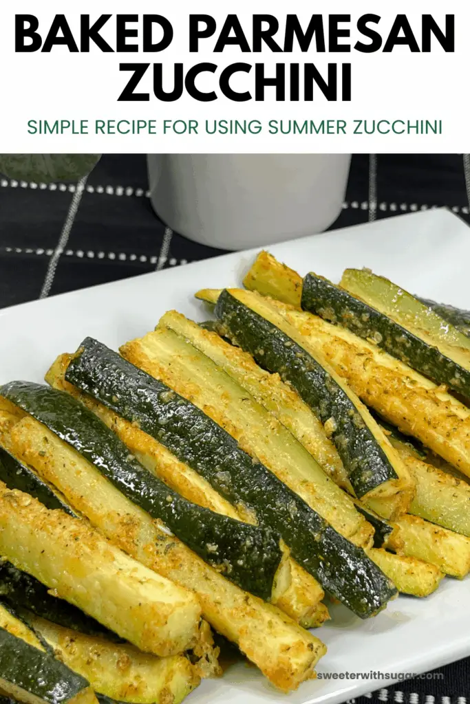 Simple Baked Zucchini coated in seasonings and parmesan cheese.