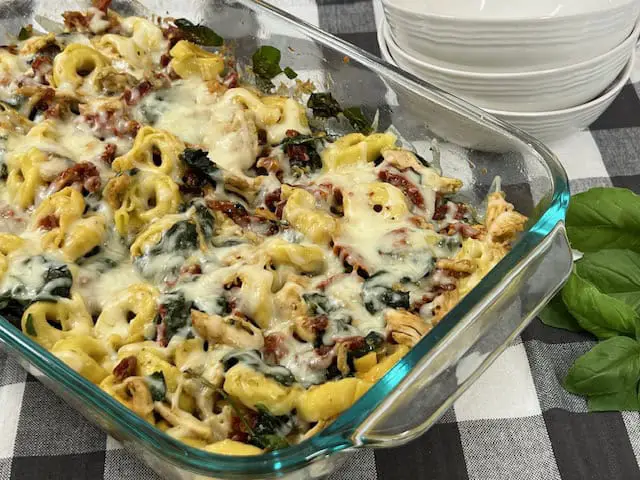 One Pan Tuscan Tortellini Casserole