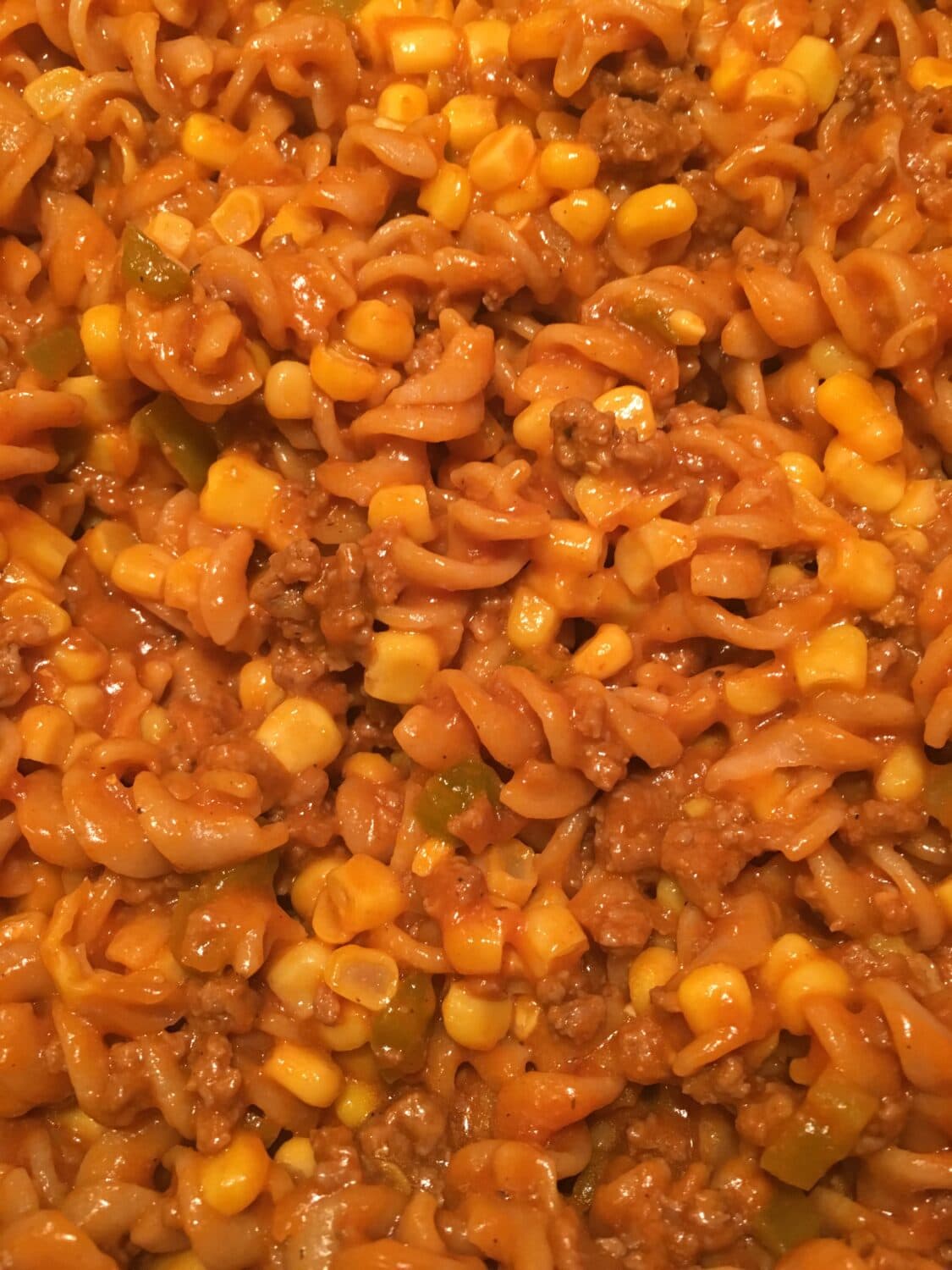 One Pan-Cheesy Sloppy Joe Pasta