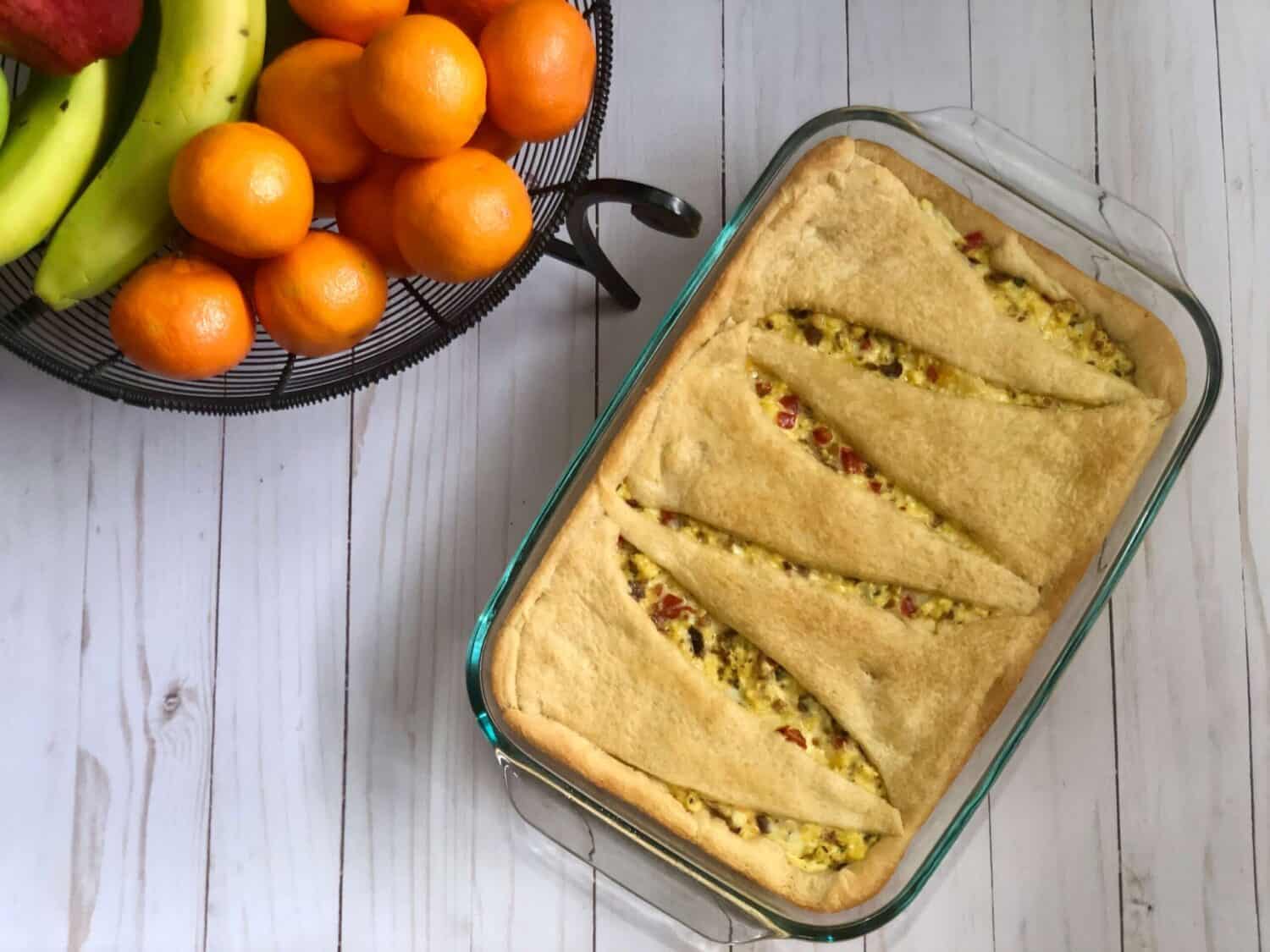 Bacon Crescent Roll Breakfast Casserole | Sweeter With Sugar