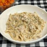 Easy Chicken Alfredo one pot pantry recipe.