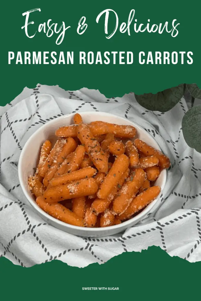 Parmesan Roasted Carrots are an easy, elegant side dish that transforms simple carrots into something truly special. Coated in butter or olive oil, garlic pepper, and a generous sprinkle of grated Parmesan cheese, these carrots roast in the oven until perfectly tender. #OvenRoastedCarrots #EasyVeggieSides #HolidaySideDish #GlutenFree #LowCarb #GarlicParmesanCarrots #RoastedCarrots
