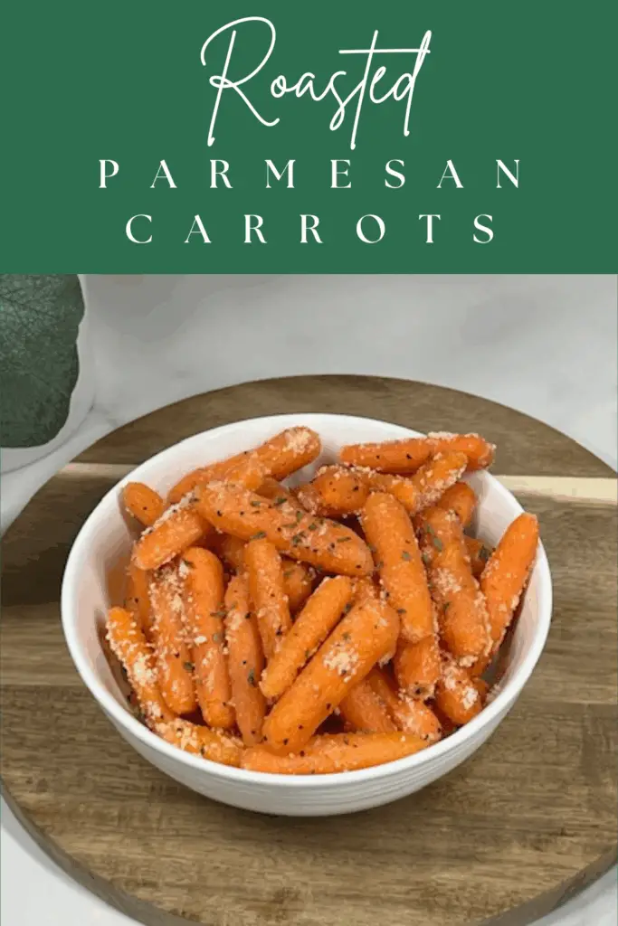 Parmesan Roasted Carrots are an easy, elegant side dish that transforms simple carrots into something truly special. Coated in butter or olive oil, garlic pepper, and a generous sprinkle of grated Parmesan cheese, these carrots roast in the oven until perfectly tender. #OvenRoastedCarrots #EasyVeggieSides #HolidaySideDish #GlutenFree #LowCarb #GarlicParmesanCarrots #RoastedCarrots