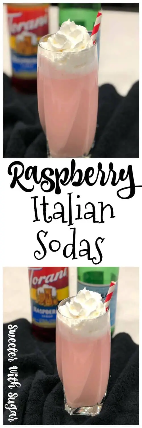 Raspberry Italian Sodas are the best! They are easy to make and are sweet and refreshing. #FlavoredSodas #Raspberry #ItalianSodas #EasyBeverages #SummerFun