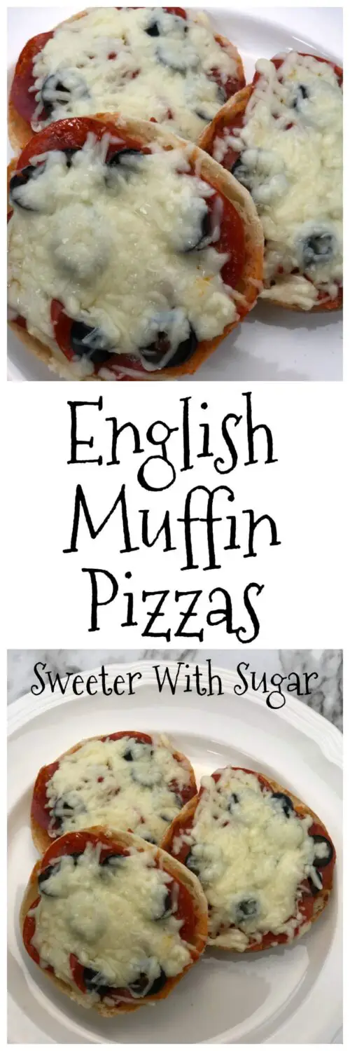 English Muffin Pizzas | Sweeter With Sugar | Sweeter With Sugar | A fun family dinner that everyone will want to help with. Dinner Ideas, Family Fun Dinners, Easy Dinners, Pizza, #Pizza #FamilyDinners #EasyDinners #FamilyFun #EnglishMuffins #Pepperoni #Cheese #DinnerIdeas