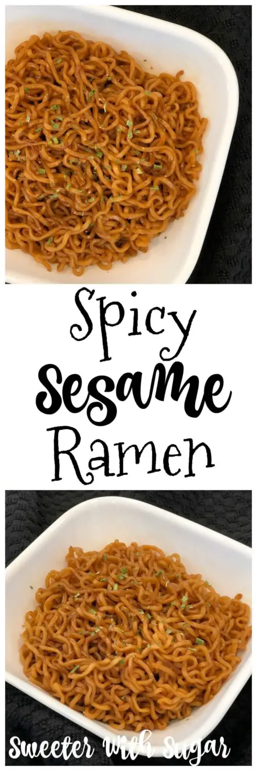 I really love how easy and last minute I can put this Spicy Sesame Ramen dinner together. All of the ingredients are staples in my kitchen which makes this dinner even more convenient. 
