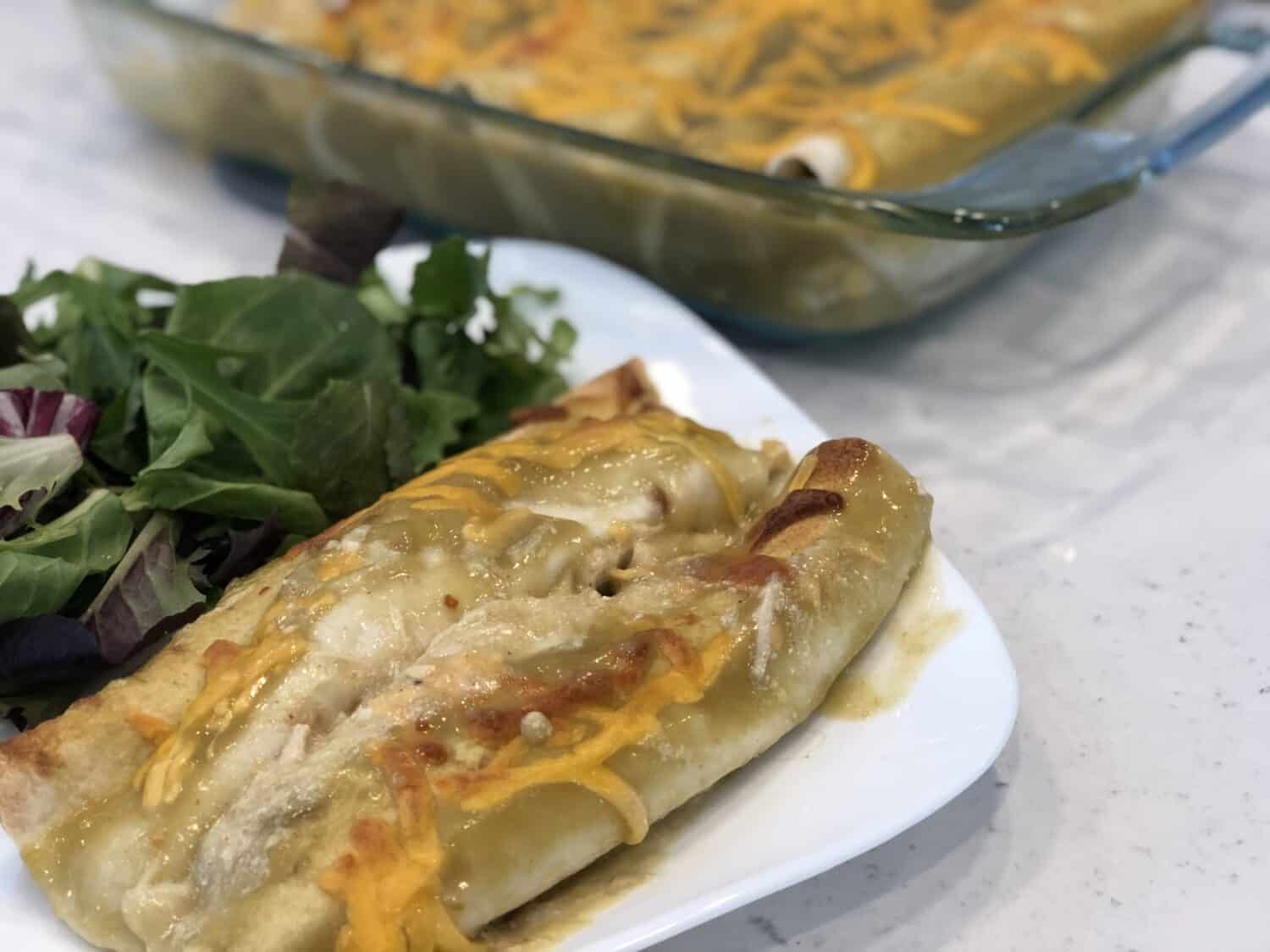 Smothered Green Chile Enchiladas
