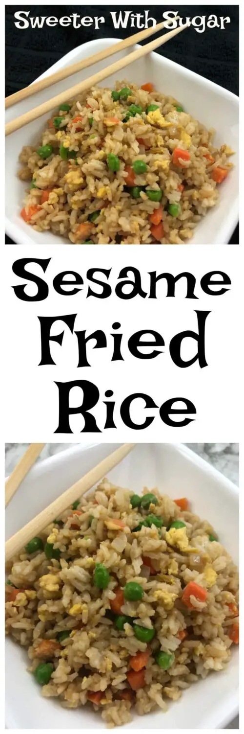 Sesame Fried Rice | Sweeter With Sugar | Easy Sides, Fried Rice Recipes, Asian Recipes, Simple, Homemade, #Asian #FriedRice #Simple #EasyRecipes #Sides #BetterThanTakeOut #Rice