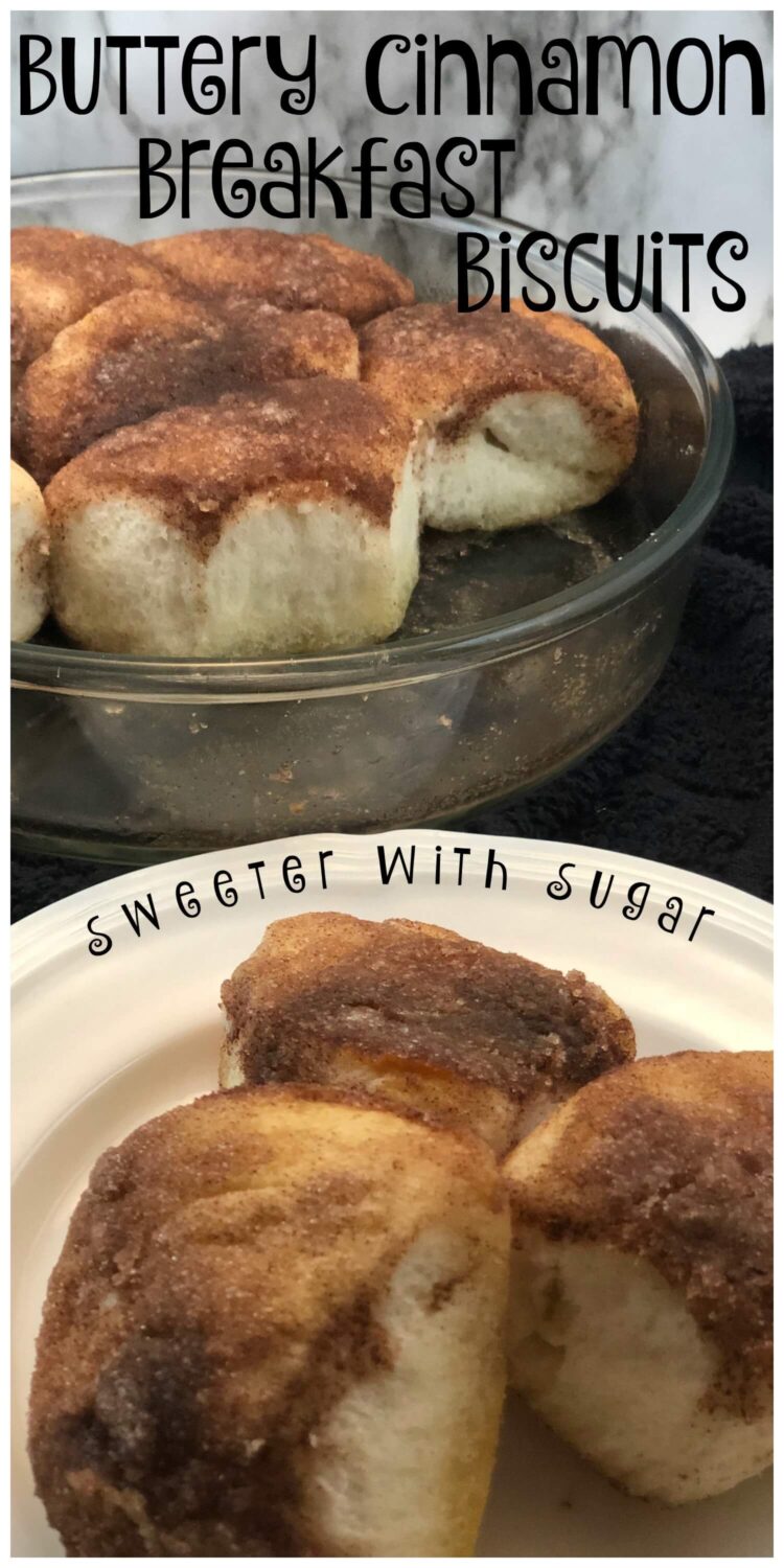 Buttery Cinnamon Breakfast Biscuits | Sweeter With Sugar | An easy and delicious breakfast recipe the kids will love! Breakfast Recipes, Breakfast Biscuits, Cinnamon and Sugar, Buttery Biscuits, Quick Recipes, Easy Recipes, #BiscuitRecipes #BreakfastBiscuits #EasyRecipes #Cinnamon #Sugar #Butter #Simple #RefrigeratorBiscuits #Delicious #Recipes