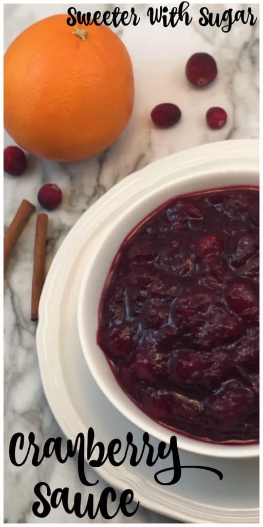 Cranberry Sauce is a super easy traditional recipe that adds a lot of color and flavor to your holiday meals. It tastes great on turkey and turkey sandwiches. #Thanksgiving #Dressings #CranberrySauce #Holiday #Sauces