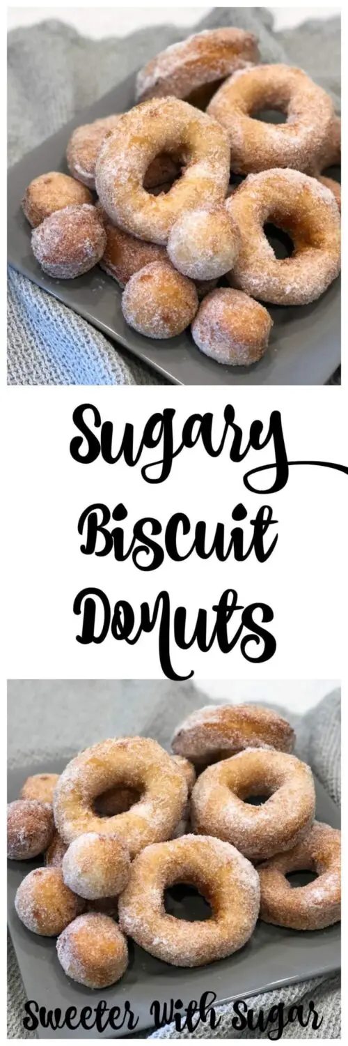 Sugary Biscuit Donuts | Sweeter With Sugar | A quick breakfast or snack donut recipe. recipes, breakfast, snacks, donuts, biscuits, #donuts #breakfast #breakfast #snacks #biscuits