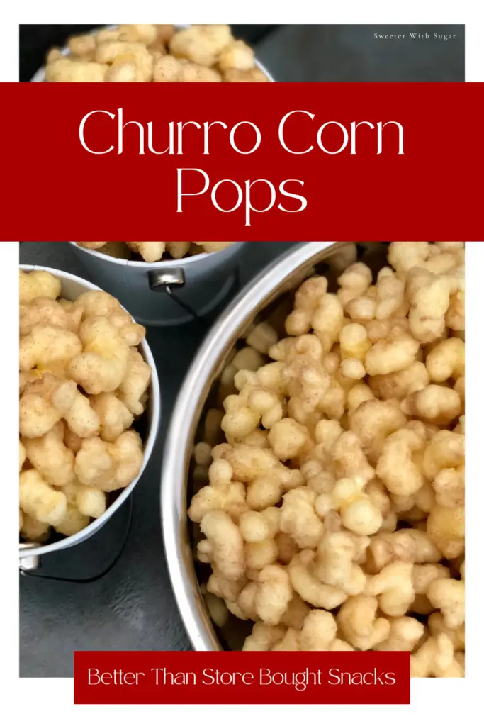 cinnamon sugar puffs snack made with Corn Pops-Puff Corn, in serving bowls