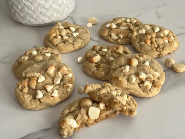 White Chocolate Chip Macadamia Nut Cookies are irresistible. These cookies are a delightful combination of creamy white chocolate, buttery macadamia nuts, and melt-in-your-mouth goodness. Try this recipe today!