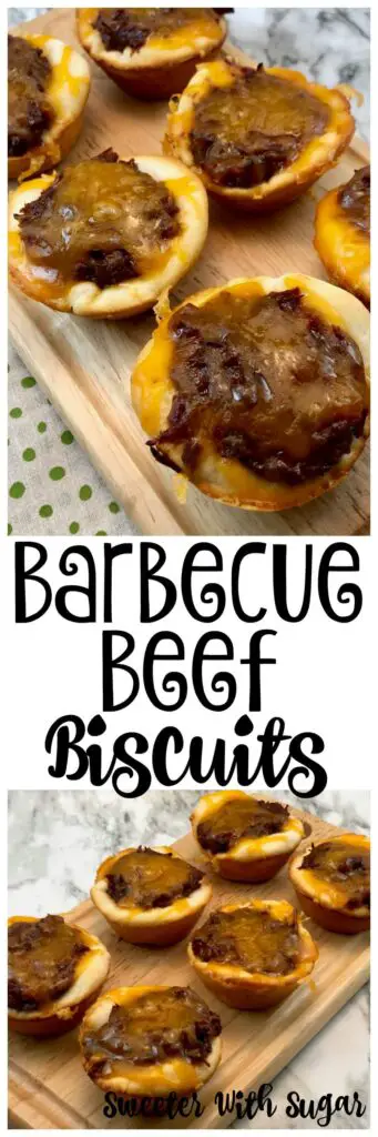 Barbecue Beef Biscuits are a simple dinner or appetizer you will love to make because they are delicious and so easy! #EasyDinnerRecipes #BeefRecipes #Snacks #EasyAppetizers #BeefBiscuits