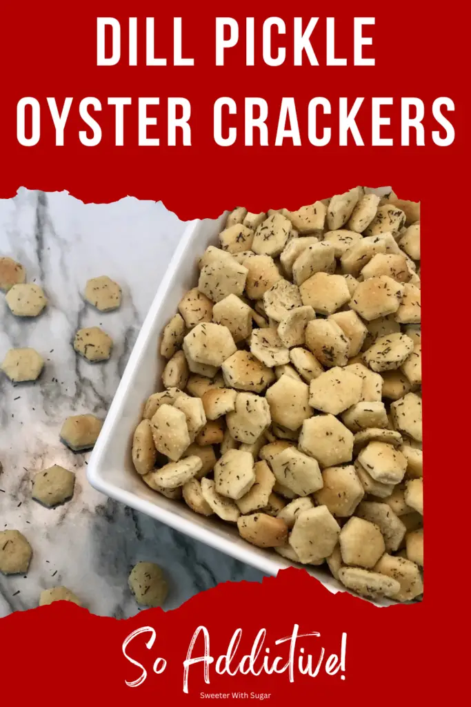 A bowl of addictive Oyster Crackers covered in Dill Pickle flavoring