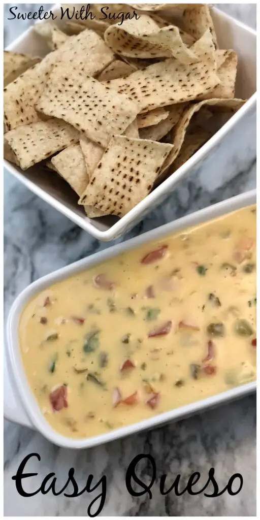 Easy Queso | Sweeter With Sugar | Cheese Dip, Queso Recipes, Appetizers, Snack Recipes, #queso #cheesedip #Mexican #appetizers