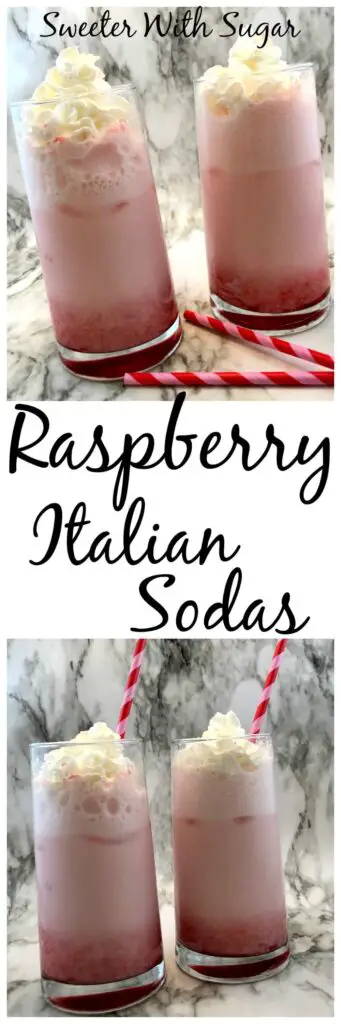 Raspberry Italian Sodas are the best! They are easy to make and are sweet and refreshing. #FlavoredSodas #Raspberry #ItalianSodas #EasyBeverages #SummerFun