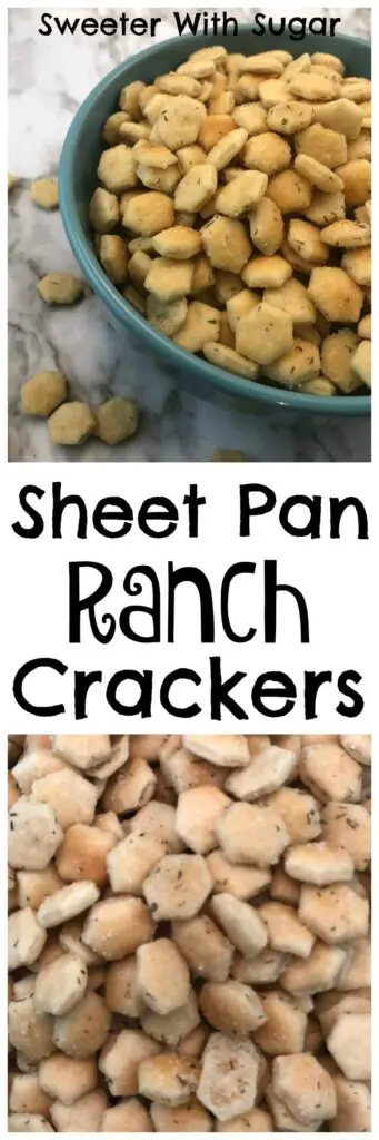 Sheet Pan Ranch Crackers | Sweeter With Sugar | Snacks, Easy Snack Recipes, Cracker Recipes, Ranch, Crackers, #snacks #crackers #ranch #easysnackideas