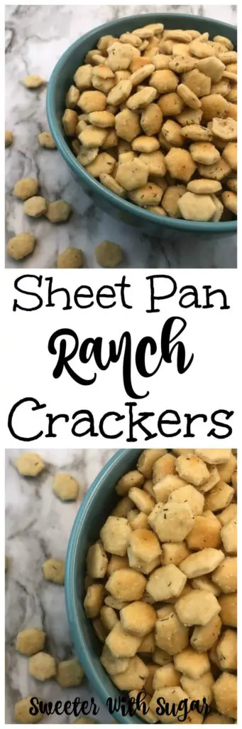 Sheet Pan Ranch Crackers | Sweeter With Sugar | Snacks, Easy Snack Recipes, Cracker Recipes, Ranch, Crackers, #snacks #crackers #ranch #easysnackideas