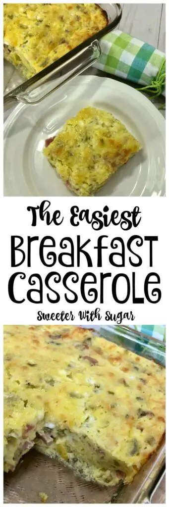 The Easiest Breakfast Casserole recipe is a great recipe for busy mornings. With only nine ingredients, it is quick to make and tastes fantastic. #BreakfastCasserole #EasyRecipes #MexicanRecipes #Simple #Homemade