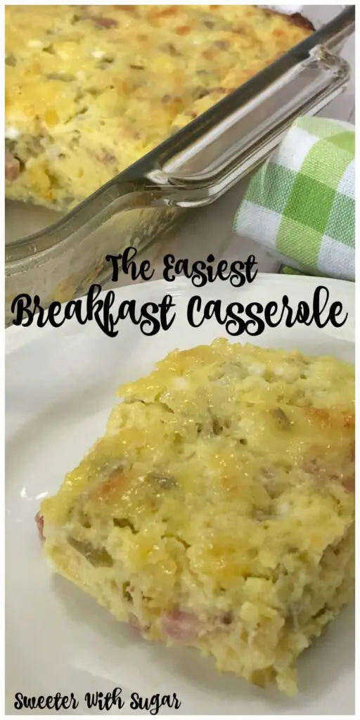 The Easiest Breakfast Casserole recipe is a great recipe for busy mornings. With only nine ingredients, it is quick to make and tastes fantastic. #BreakfastCasserole #EasyRecipes #MexicanRecipes #Simple #Homemade