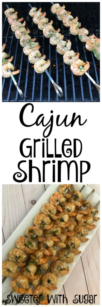 Cajun Grilled Shrimp | Sweeter With Sugar | A simple and flavorful shrimp marinade for grilling. Grilling Recipes, Easy Marinade, Shrimp, Easy Dinner Recipes, #Grilling #Shrimp #Marinade #GrilledShrimp #FamilyRecipes