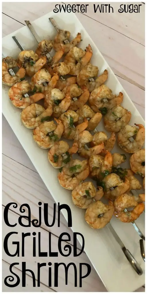Cajun Grilled Shrimp | Sweeter With Sugar | An easy marinade recipe for grilled shrimp. Grilling Recipes, Easy Marinade, Shrimp, Easy Dinner Recipes, Summer Recipes, Seafood Recipes #Grilling #Shrimp #Marinade #GrilledShrimp #Seafood 