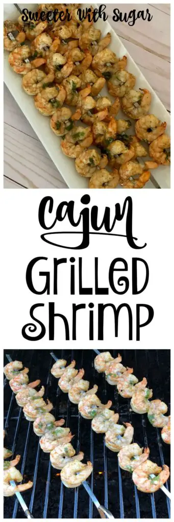 Cajun Grilled Shrimp | Sweeter With Sugar | A flavorful shrimp marinade recipe for your next barbecue. Grilling Recipes, Easy Marinade, Shrimp, Easy Dinner Recipes, #Grilling #Shrimp #Marinade #GrilledShrimp #Seafood #Delicious #Recipes