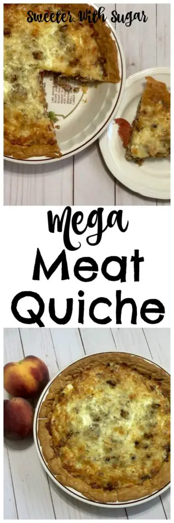 Mega Meat Quiche is an easy breakfast recipe. This Quiche is a great idea for brunch or holiday breakfasts. #Quiche #BreakfastRecipes #Brunch #EasyRecipeIdeas #Meat