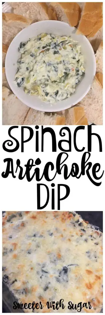 Spinach Artichoke Dip | Sweeter With Sugar | Easy Recipes, Easy Appetizers, Artichoke Dip, Snacks, #DipRecipes #SpinachArtichokeDip #Appetizers #EasyAppetizers