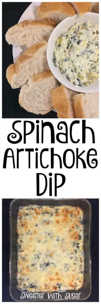Spinach Artichoke Dip | Sweeter With Sugar | Easy Recipes, Easy Appetizers, Artichoke Dip, Snacks, #DipRecipes #SpinachArtichokeDip #Appetizers #EasyAppetizers