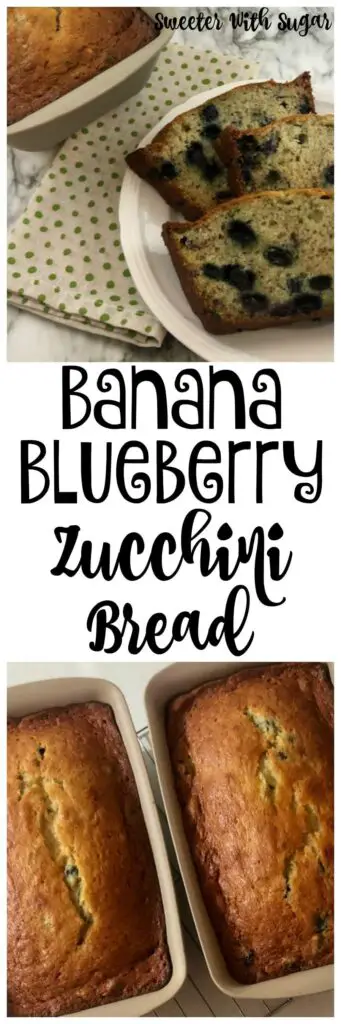 Banana Blueberry Zucchini Breads a fun, moist and flavorful bread recipe. Banana Blueberry Zucchini Bread is an easy recipe your family will love. #Bread #EasyBreadRecipes #BreakfastIdeas #Blueberry #Banana #Zucchini