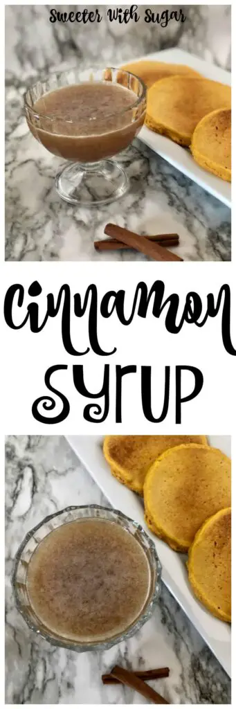 Cinnamon Syrup is an easy breakfast syrup recipe. This syrup is perfect for breakfast all year and extra good for fall. #FallRecipes #Homemade #Syrup #EasyRecipes 