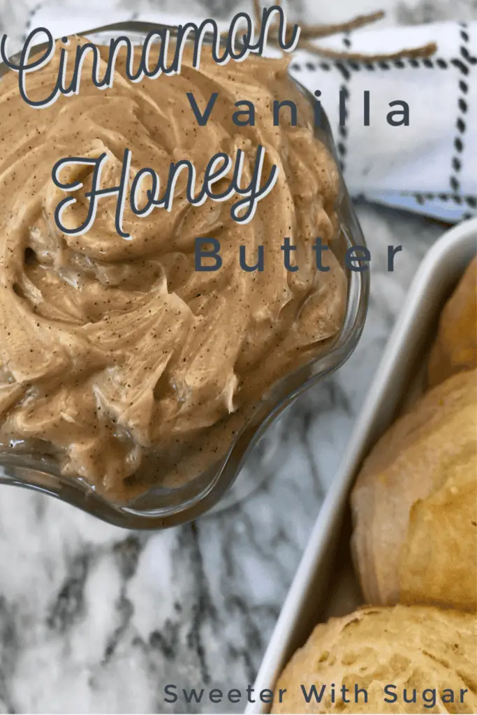 Cinnamon Vanilla Honey Butter | Sweeter With Sugar | Honey Butter Recipe, Honey, Cinnamon, Vanilla, Simple, Easy Recipes, Bread Spread Recipes, #Butter #Honey #HoneyButter #Vanilla #Cinnamon #EasyRecipes #Simple #Bread #Cornbread #Rolls