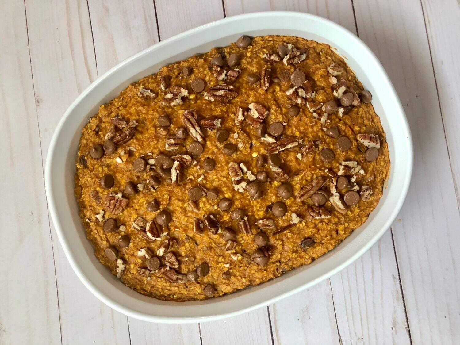 Pumpkin Chocolate Chip Baked Oatmeal