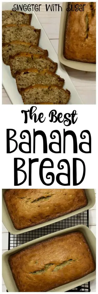 Banana Bread is a moist and delicious bread recipe for breakfast or a snack. It is a great idea for neighbor gifts and it is simple to make.  #Banana #Bread #Easy #Simple #BananaBread #HomemadeBread