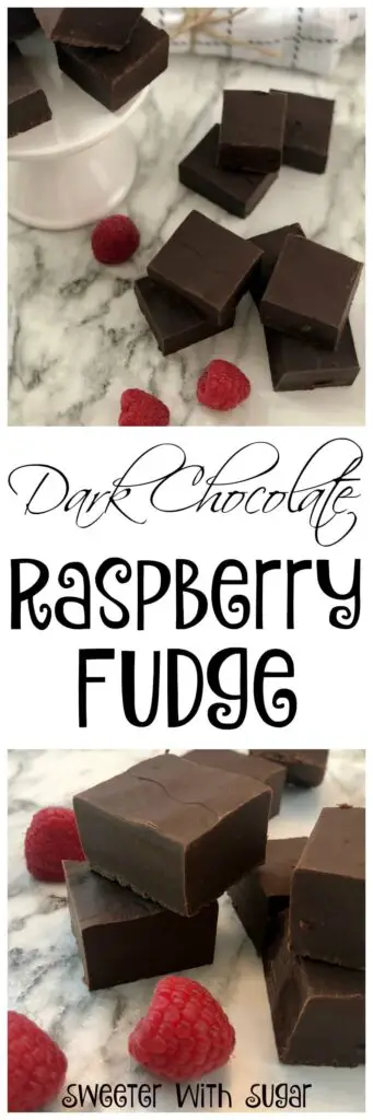 Dark Chocolate Raspberry Fudge is an easy holiday candy recipe. This is an easy recipe to make for friends and family for the holidays. Fudge is a delicious holiday candy. #Fudge #Candy #Christmas #Holiday #HomemadeCandy #Recipes #Simple #EasyRecipes #Delicious #SweetenedCondensedMilk #DarkChocolate #Raspberry