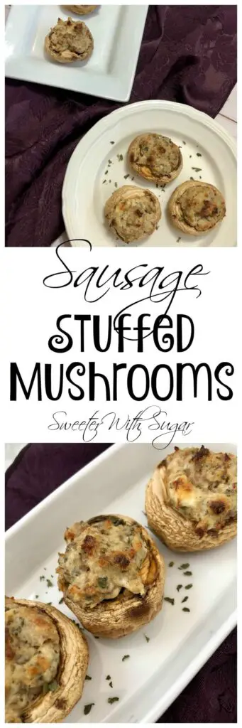 Sausage Stuffed Mushrooms are a delicious stuffed mushroom, perfect for your next party. Sausage Stuffed Mushrooms are an easy to make appetizer.  #PartyAppetizers #Sides #StuffedMushrooms #CreamCheese #Sausage #JimmyDeanSausage #EasyRecipes
