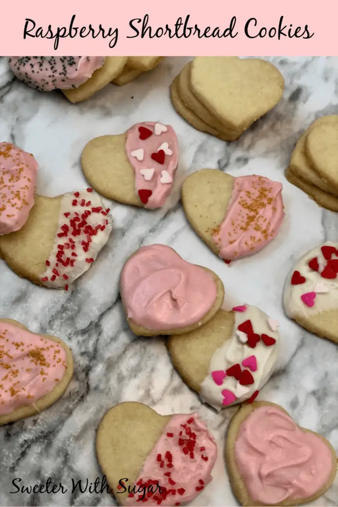 Raspberry Shortbread Cookies | Sweeter With Sugar | A buttery cookie with a delicious raspberry flavor. Easy Cookie Recipes, Simple Recipes, Holiday Recipes, Cookies, Dessert Recipes, Shortbread, Butter, Raspberry, #Cookies #Desserts #Shortbread #Butter #Raspberry #Holidays #Valentine'sDay #Simple #FamilyFun #FamilyFriendly