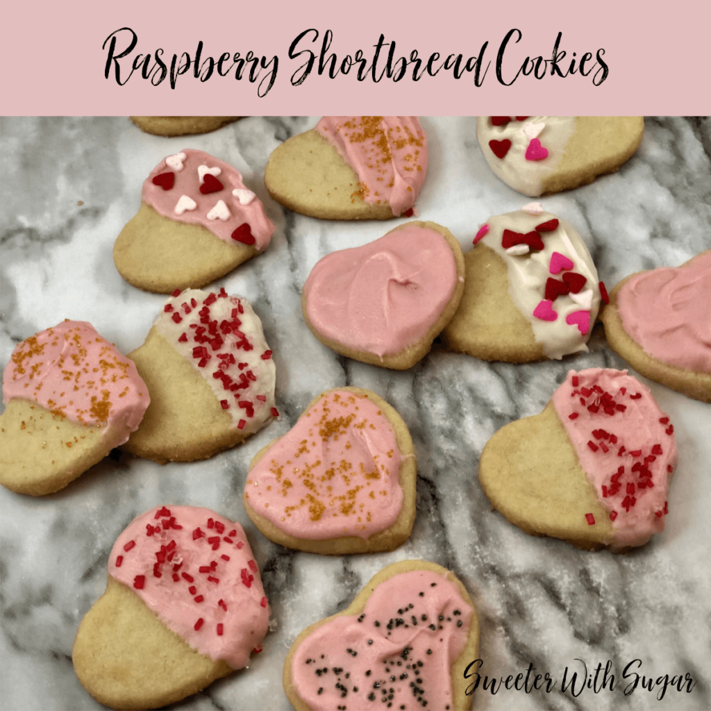 Raspberry Shortbread Cookies | Sweeter With Sugar | A buttery cookie with a delicious raspberry flavor. Easy Cookie Recipes, Simple Recipes, Holiday Recipes, Cookies, Dessert Recipes, Shortbread, Butter, Raspberry, #Cookies #Desserts #Shortbread #Butter #Raspberry #Holidays #Valentine'sDay #Simple #FamilyFun #FamilyFriendly