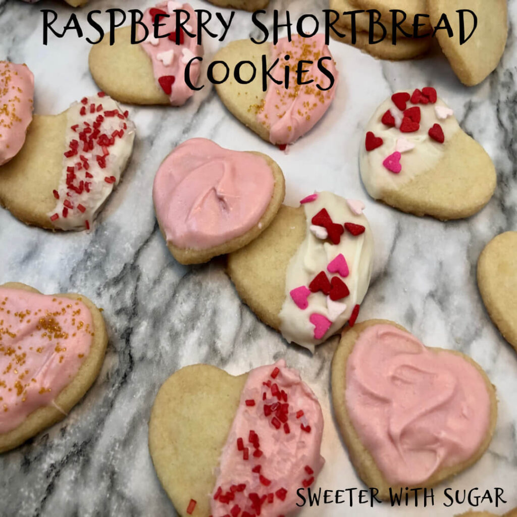 Raspberry Shortbread Cookies | Sweeter With Sugar | A buttery cookie with a delicious raspberry flavor. Easy Cookie Recipes, Simple Recipes, Holiday Recipes, Cookies, Dessert Recipes, Shortbread, Butter, Raspberry, #Cookies #Desserts #Shortbread #Butter #Raspberry #Holidays #Valentine'sDay #Simple #FamilyFun #FamilyFriendly