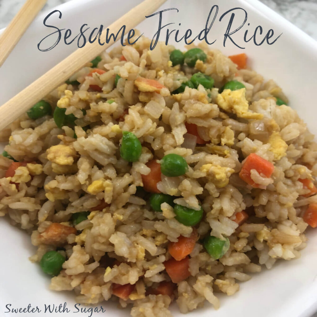Sesame Fried Rice | Sweeter With Sugar | Easy Sides, Fried Rice Recipes, Asian Recipes, Simple, Homemade, #Asian #FriedRice #Simple #EasyRecipes #Sides #BetterThanTakeOut #Rice