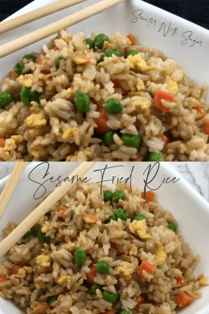 Sesame Fried Rice | Sweeter With Sugar | Easy Sides, Fried Rice Recipes, Asian Recipes, Simple, Homemade, #Asian #FriedRice #Simple #EasyRecipes #Sides #BetterThanTakeOut #Rice