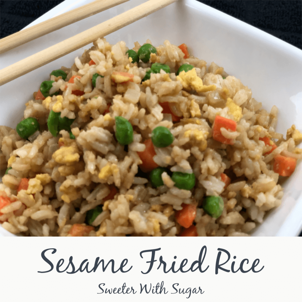 Sesame Fried Rice | Sweeter With Sugar | Easy Sides, Fried Rice Recipes, Asian Recipes, Simple, Homemade, #Asian #FriedRice #Simple #EasyRecipes #Sides #BetterThanTakeOut #Rice